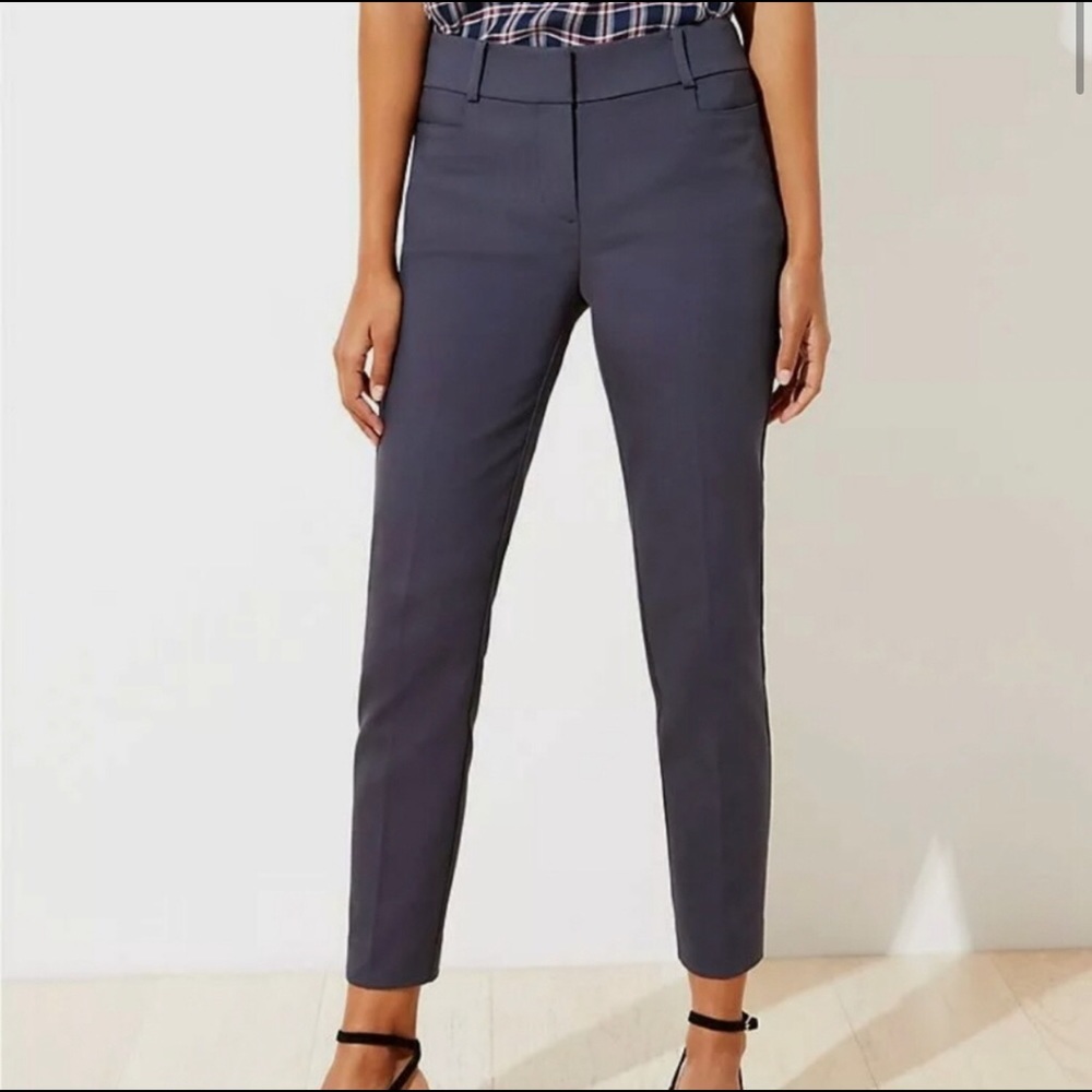 Loft Curvy Skinny Ankle pant in Coastal Blue